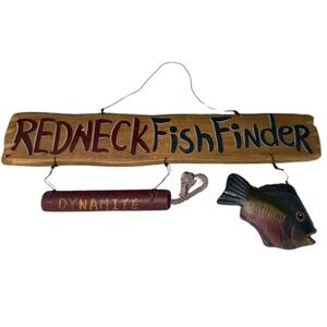 Rustic Redneck Fish Finder Door Hanger – Funny Fishing Christmas Ornament